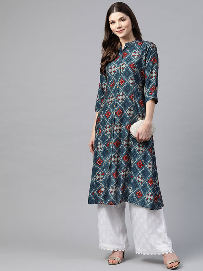 Women'S A-Line Printed Rayon Kurta | LASVINI - Redefining Indian Fashion with Elegance