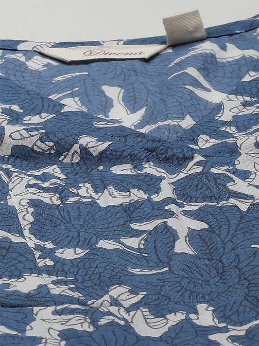 Women'S Indigo Print Knee Length Dress | LASVINI - Redefining Indian Fashion with Elegance