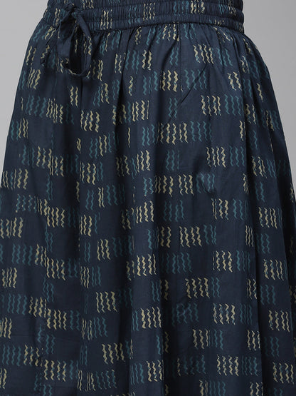 Women'S Indiogo Blue Kurta Set With Palazzo | LASVINI - Redefining Indian Fashion with Elegance