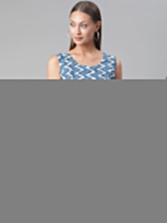 Women'S Blue Knee Length Cotton Dress | LASVINI - Redefining Indian Fashion with Elegance