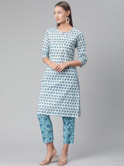 Women'S White Cotton Kurta Pant Set | LASVINI - Redefining Indian Fashion with Elegance