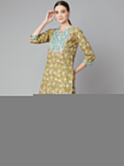 Women'S Pastel Green Floral Printed Cotton Kurta Pant Set | LASVINI - Redefining Indian Fashion with Elegance