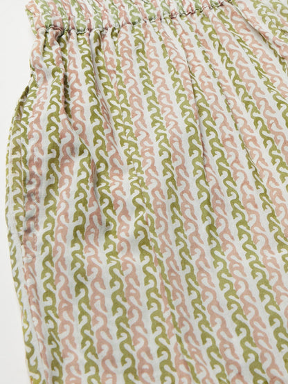 Women'S Pastel Green Floral Printed Cotton Kurta Pant Set | LASVINI - Redefining Indian Fashion with Elegance