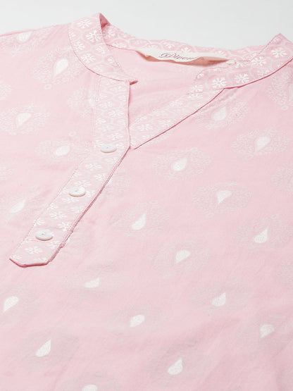 Women'S Baby Pink Cotton Kurta Palazzo Set | LASVINI - Redefining Indian Fashion with Elegance