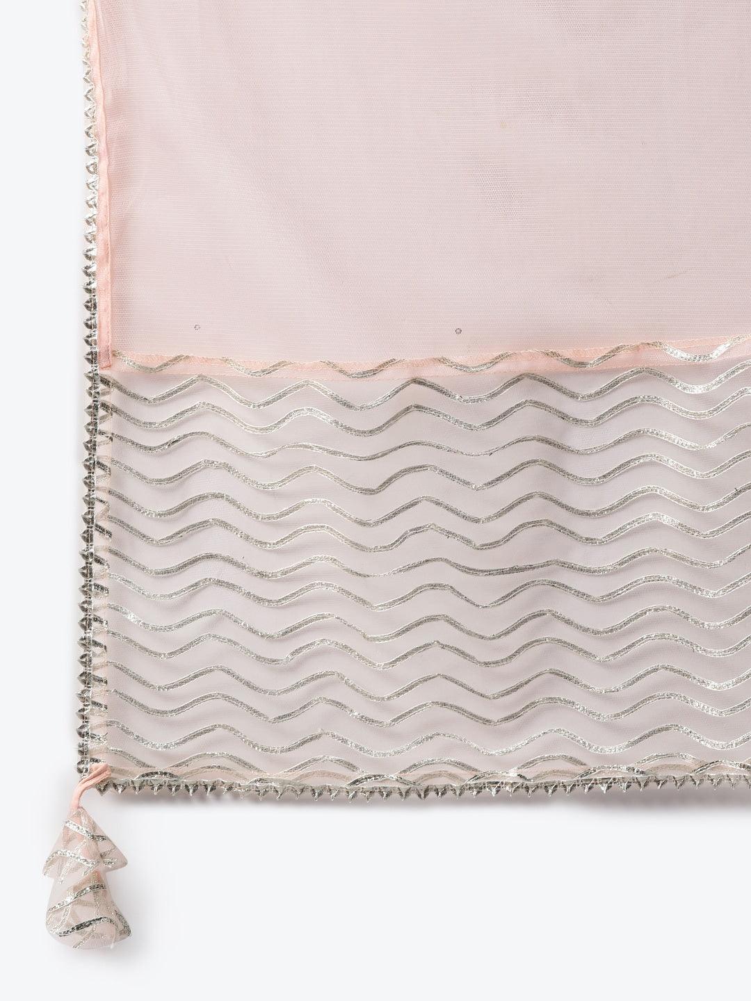 Light Pink Kurta Palazzo Set With Net Dupatta | LASVINI - Redefining Indian Fashion with Elegance