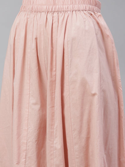 Women'S Light Pink Cotton Straight Kurta Palazzo Set With Dupatta | LASVINI - Redefining Indian Fashion with Elegance