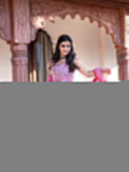 Women Pink Cotton Sleeves Less Anarkali Sharara Set With Dupatta | LASVINI - Redefining Indian Fashion with Elegance