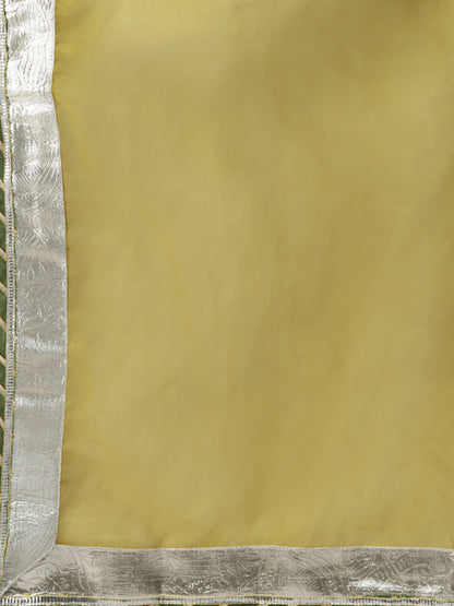 Women'S Yellow Cotton Sleeves Less Anarkali Skirt Set With Dupatta | LASVINI - Redefining Indian Fashion with Elegance