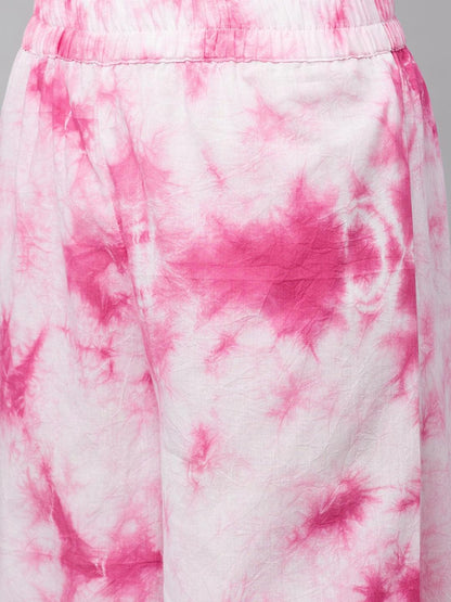 Pink Cotton Shirt Style Kurta Hem Cuffed Pant Set | LASVINI - Redefining Indian Fashion with Elegance