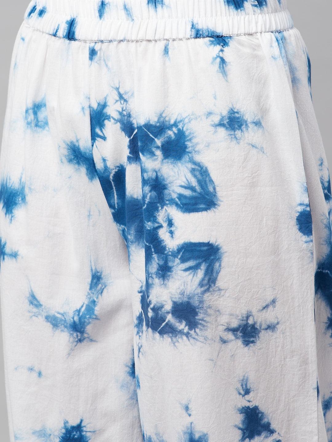 Blue Cotton Shirt Style Co-Ord Set | LASVINI - Redefining Indian Fashion with Elegance