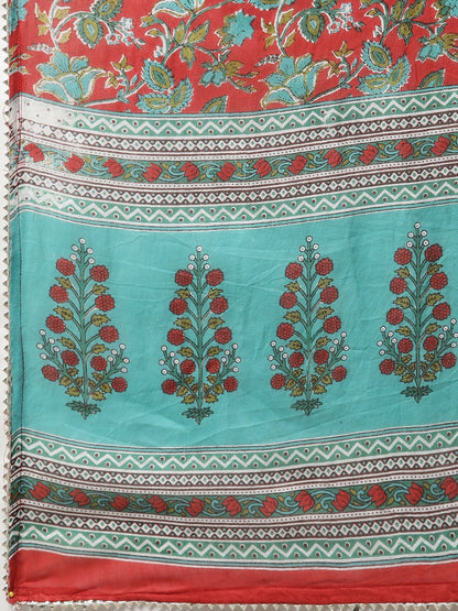 Women Rama Green Cotton Straight Kurta Pant Set With Dupatta | LASVINI - Redefining Indian Fashion with Elegance