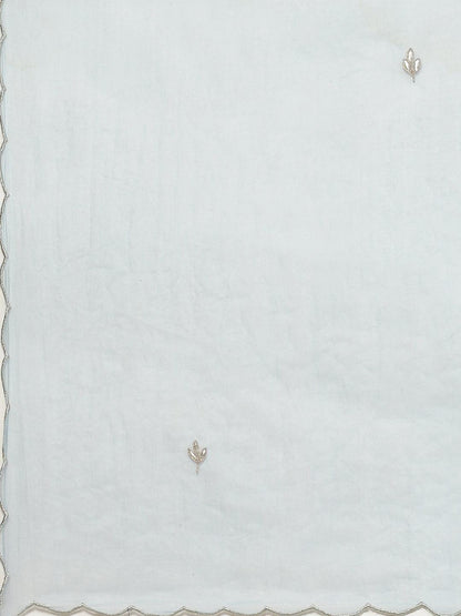 Sky Blue Leheriya Cotton Kurta Pant Set With Organza Dupatta | LASVINI - Redefining Indian Fashion with Elegance