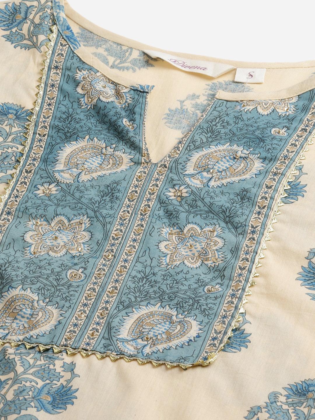Beige Cotton Straight Kurta Pant Set | LASVINI - Redefining Indian Fashion with Elegance