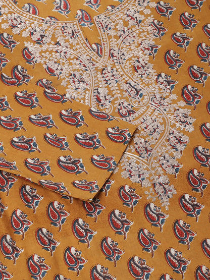 Women Brown Floral Printed Cotton Zari Work Kurta | LASVINI - Redefining Indian Fashion with Elegance