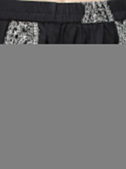 Women Black Cotton Straight Kurta Hem Cuffed Pant Set | LASVINI - Redefining Indian Fashion with Elegance