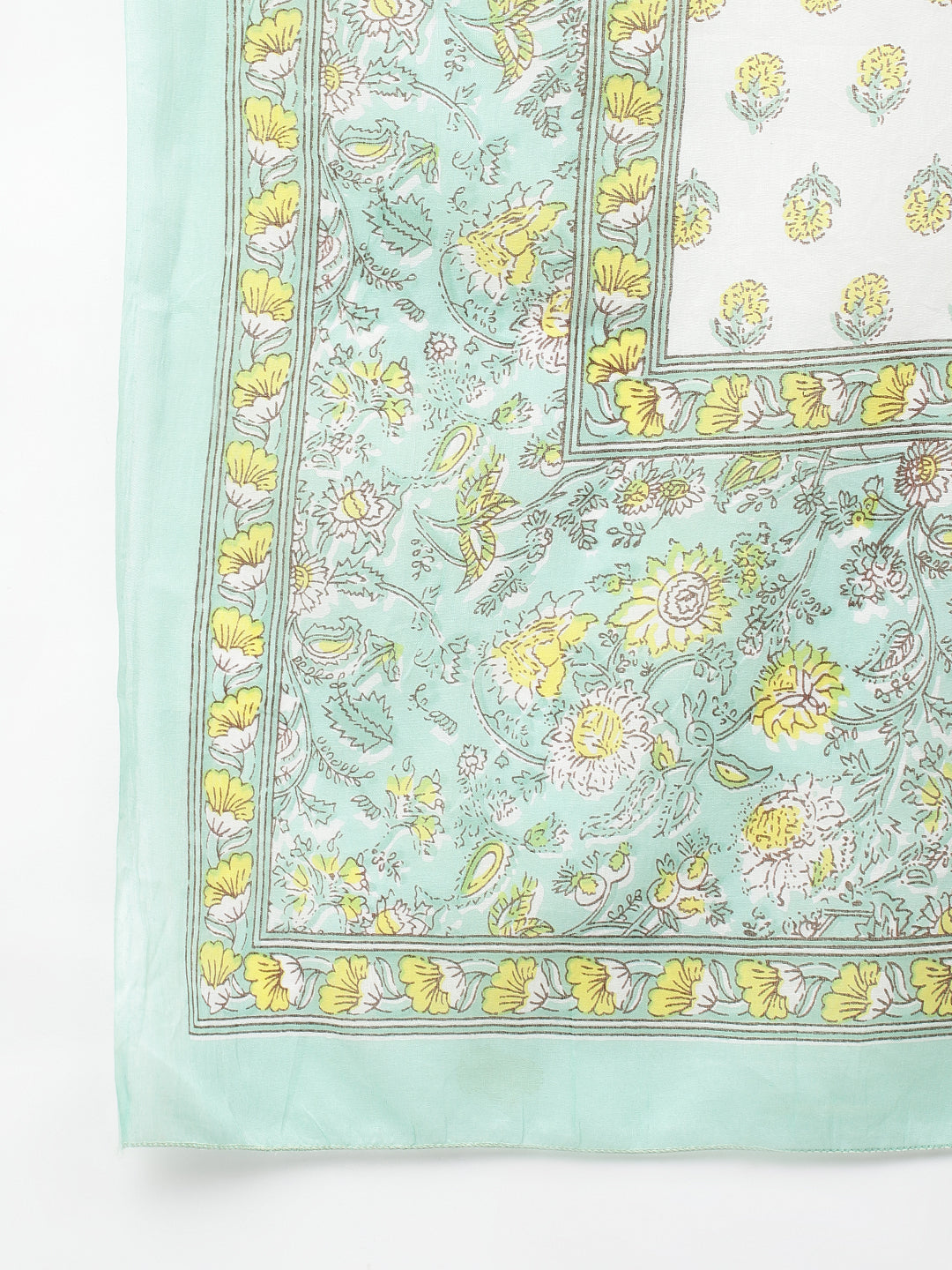 Women Mint Green Floral Printed Kurta Pant Set With Dupatta | LASVINI - Redefining Indian Fashion with Elegance