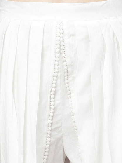 Women White Floral Printed Straight Kurta With Tulip Pant | LASVINI - Redefining Indian Fashion with Elegance