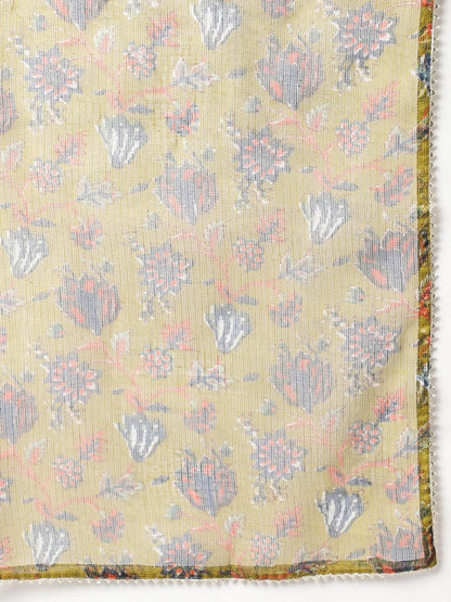 Blue Floral Printed Kurta Pant Set With Dupatta | LASVINI - Redefining Indian Fashion with Elegance