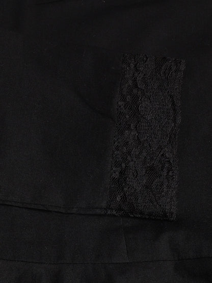 Black Solid Anarkali Kurta Pant Set With Dupatta | LASVINI - Redefining Indian Fashion with Elegance