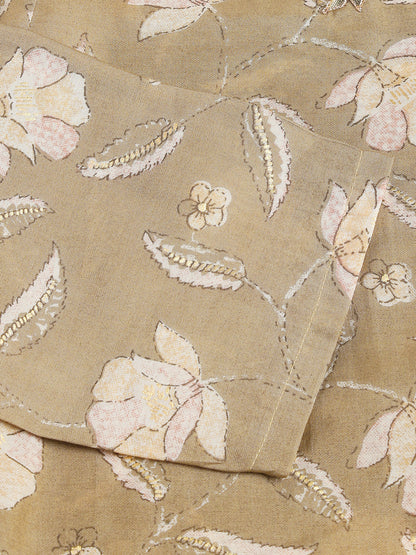 Olive Embroidered Cotton Kurta Trouser With Dupatta Set | LASVINI - Redefining Indian Fashion with Elegance