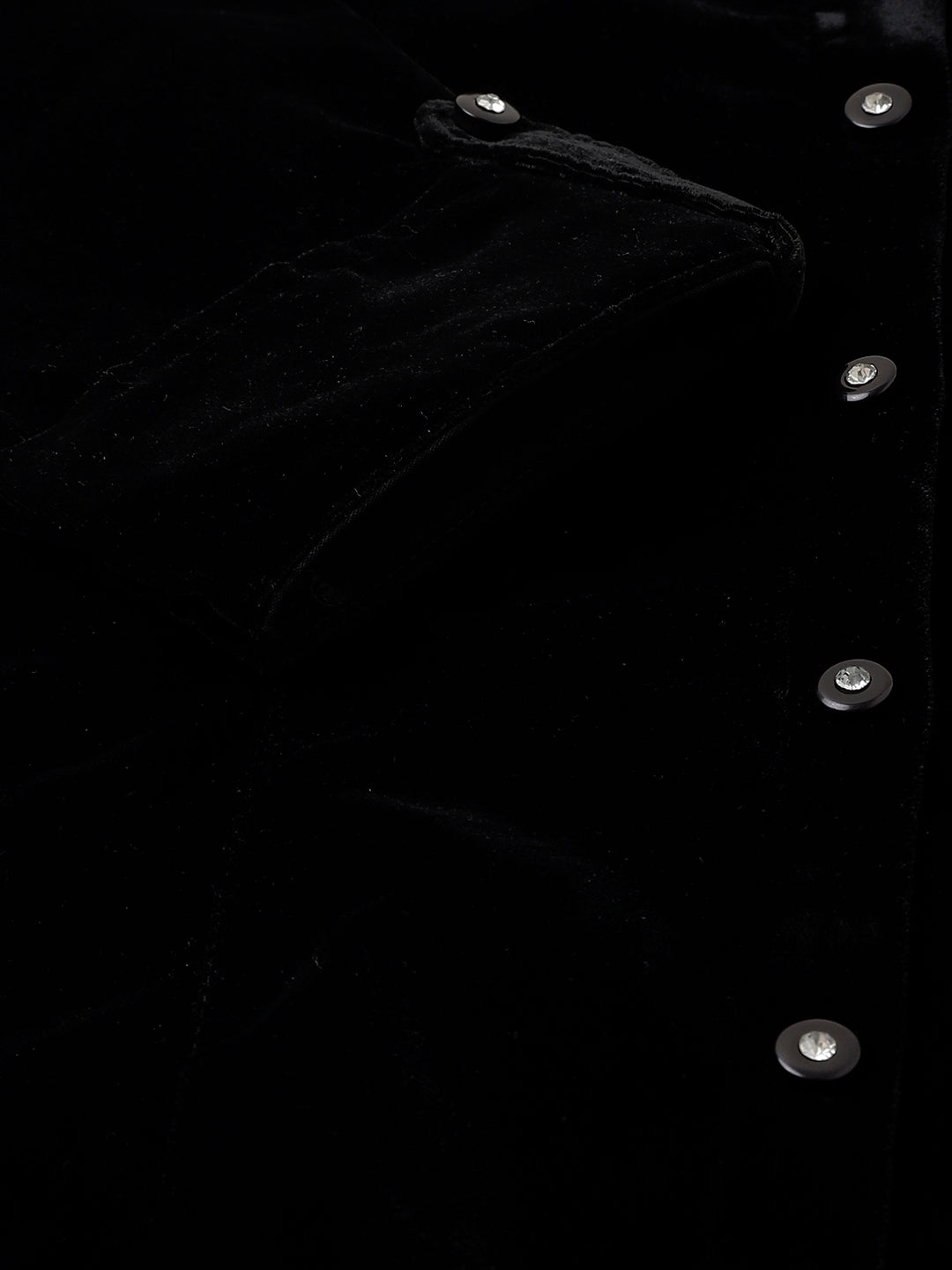 Women Black Solid Velvet A-Line Shirts Style Top | LASVINI - Redefining Indian Fashion with Elegance