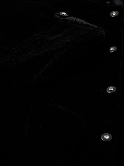 Women Black Solid Velvet A-Line Shirts Style Top | LASVINI - Redefining Indian Fashion with Elegance