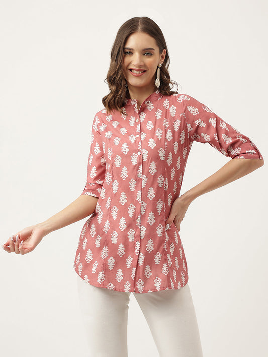 Ethnic Motif Print Rayon Top | LASVINI - Redefining Indian Fashion with Elegance