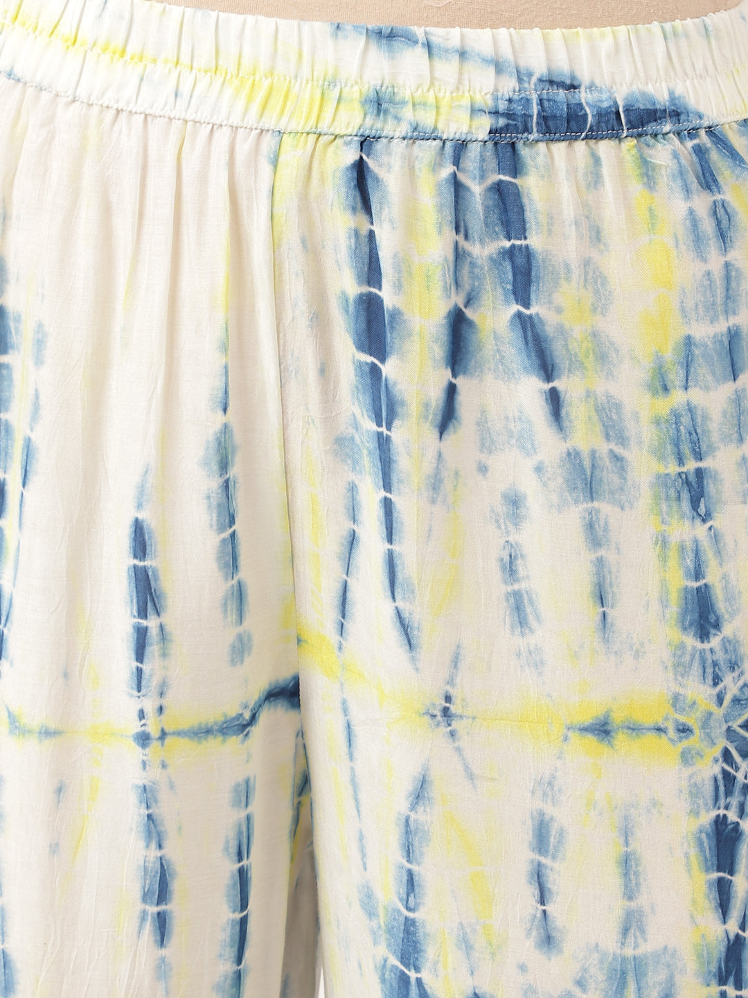 Blue Tie Dye Cotton Co Ord Set | LASVINI - Redefining Indian Fashion with Elegance