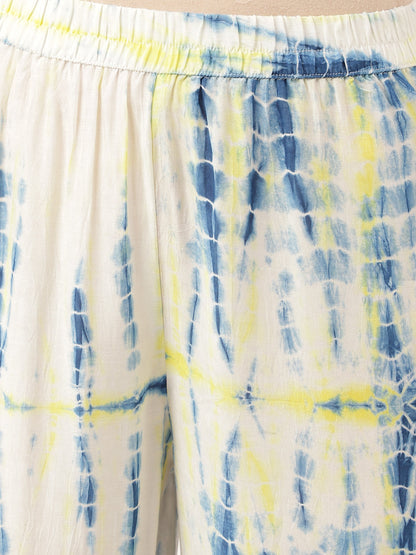 Blue Tie Dye Cotton Co Ord Set | LASVINI - Redefining Indian Fashion with Elegance