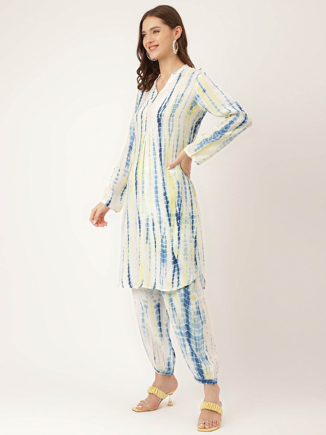 Blue Tie Dye Cotton Co Ord Set | LASVINI - Redefining Indian Fashion with Elegance