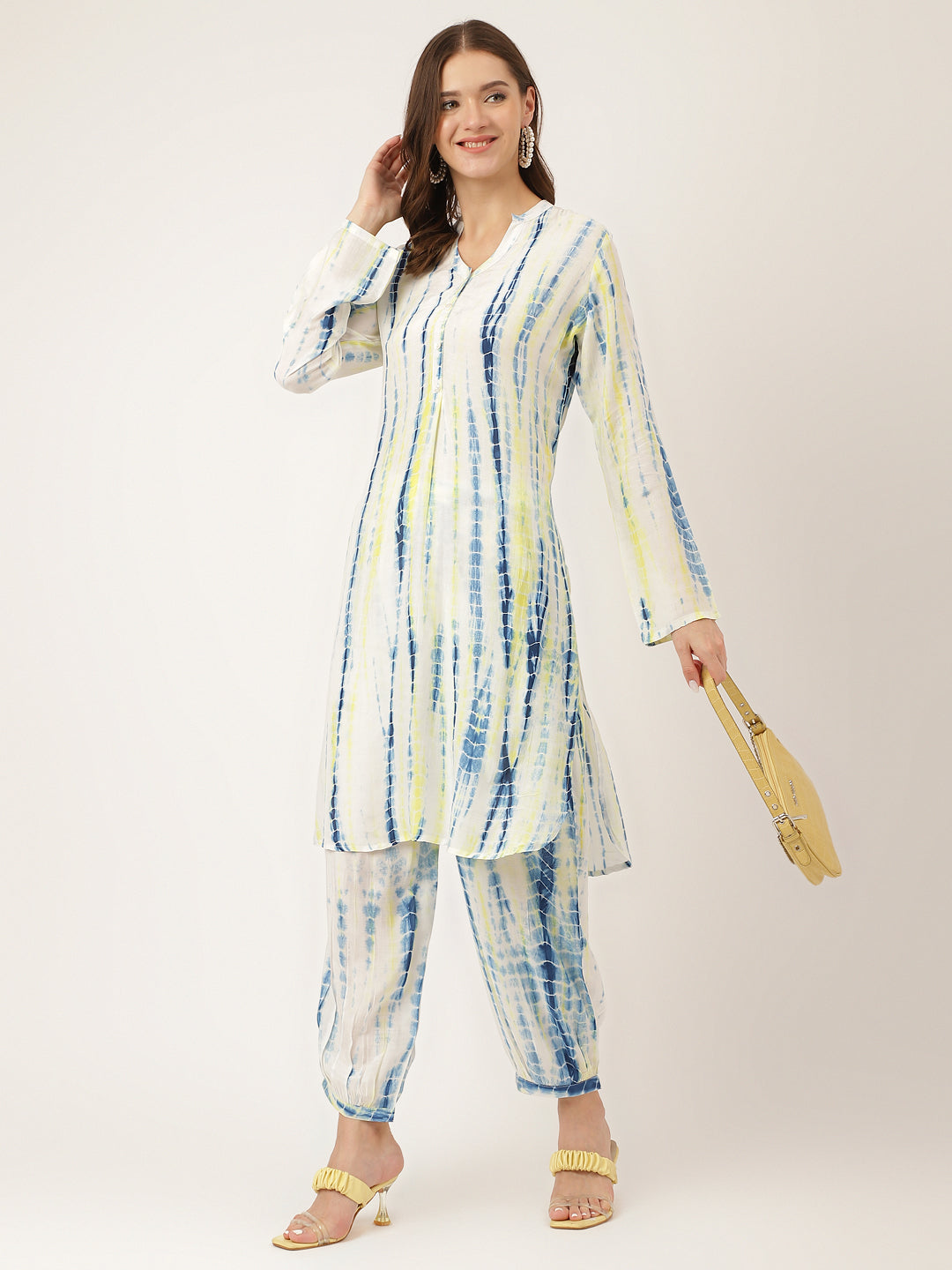Blue Tie Dye Cotton Co Ord Set | LASVINI - Redefining Indian Fashion with Elegance
