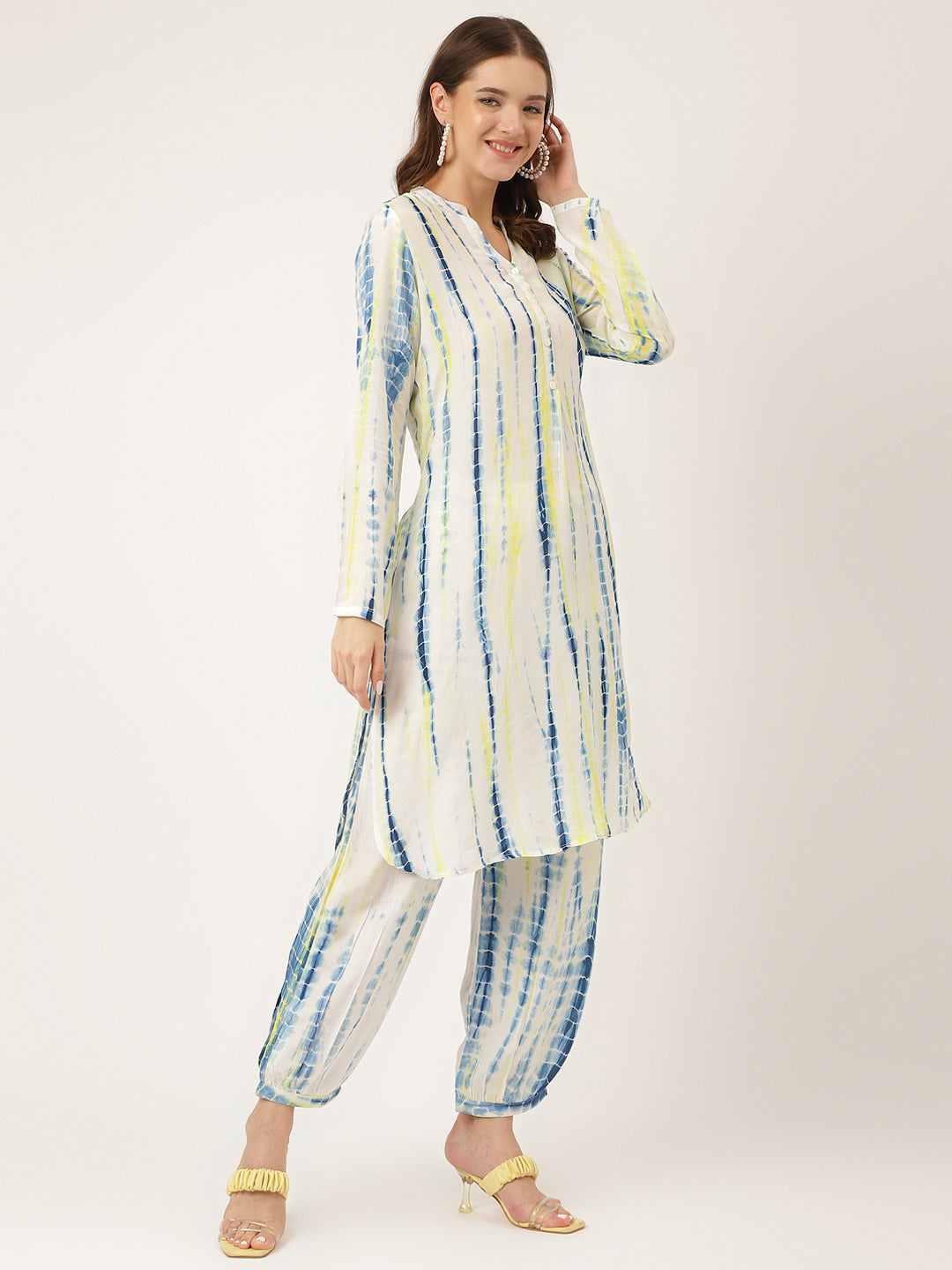 Blue Tie Dye Cotton Co Ord Set | LASVINI - Redefining Indian Fashion with Elegance