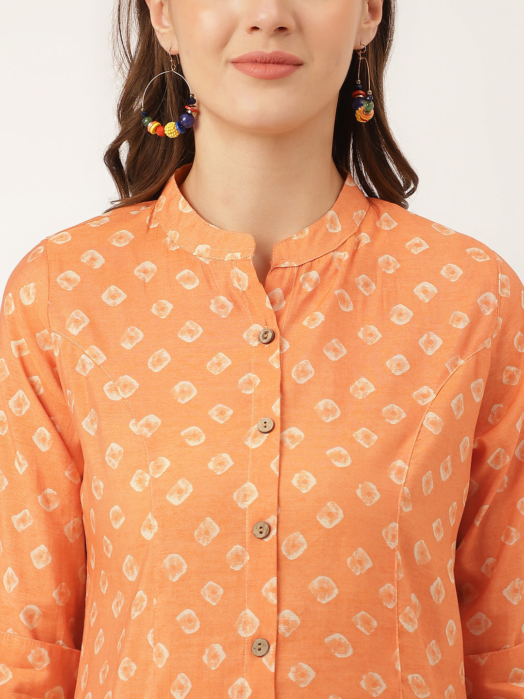 Mustard Printed Chanderi Silk Regular Top | LASVINI - Redefining Indian Fashion with Elegance