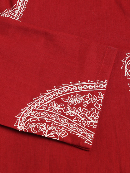 Maroon Paisley Print Cotton Co-Ord Set | LASVINI - Redefining Indian Fashion with Elegance