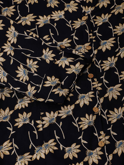 Floral Printed Rayon Shirt Type Top For Women | LASVINI - Redefining Indian Fashion with Elegance