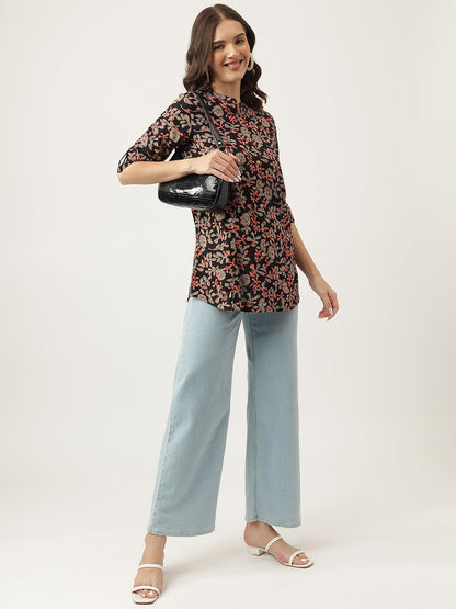 Floral Printed Rayon Regular Top | LASVINI - Redefining Indian Fashion with Elegance
