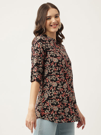 Floral Printed Rayon Regular Top | LASVINI - Redefining Indian Fashion with Elegance