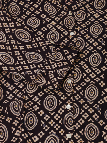 Black Asymmetric Printed Top | LASVINI - Redefining Indian Fashion with Elegance
