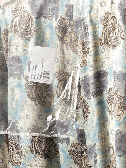 Blue Foil Printed Chanderi Co-Ord Set | LASVINI - Redefining Indian Fashion with Elegance