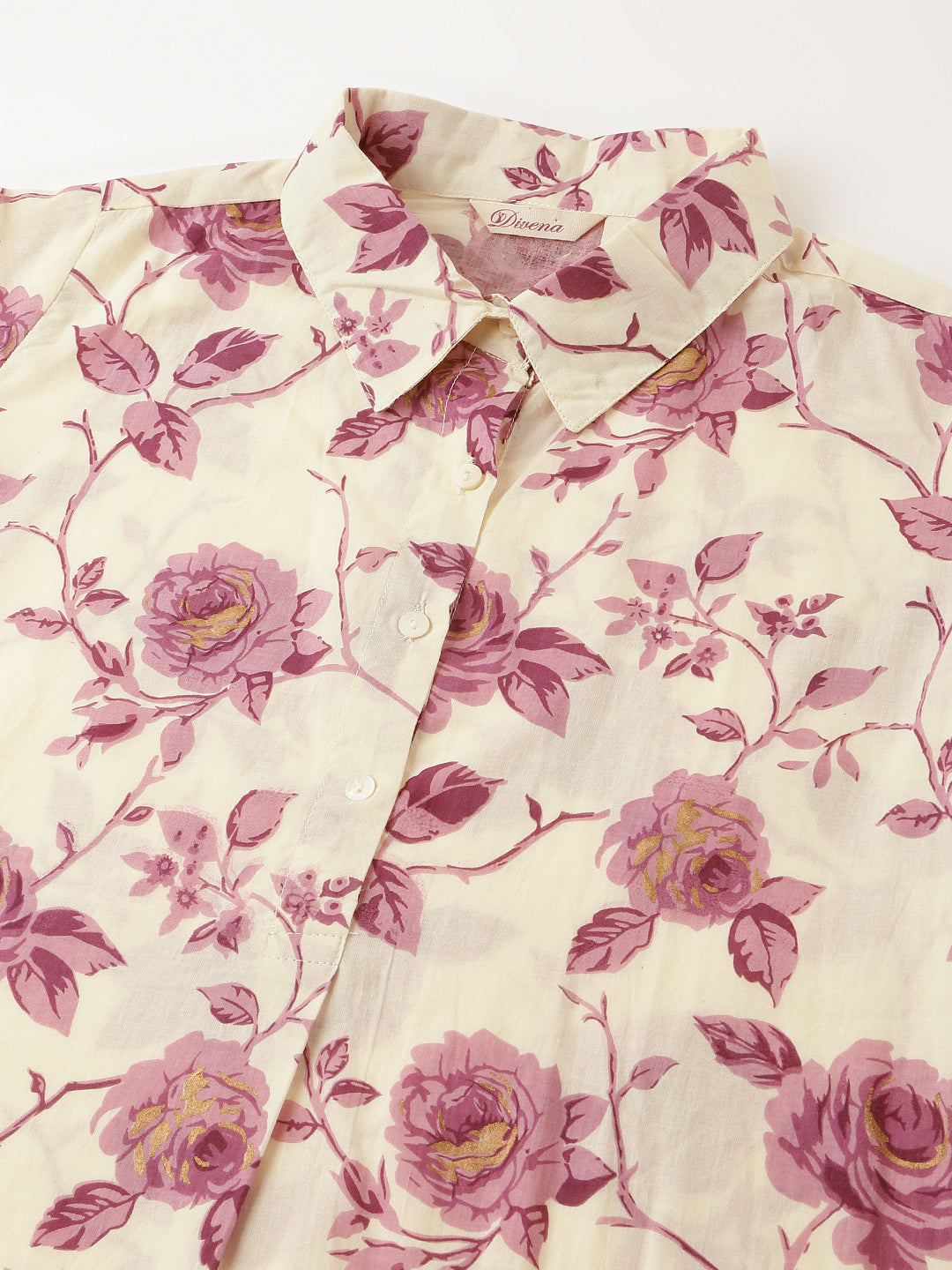 Purple Floral Print Cotton Co-Ord Set | LASVINI - Redefining Indian Fashion with Elegance