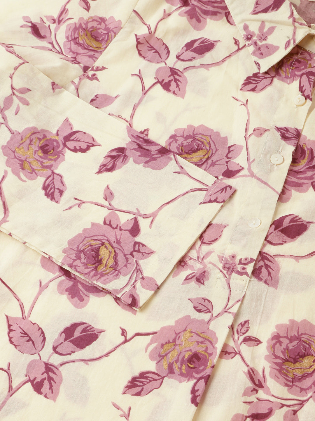 Purple Floral Print Cotton Co-Ord Set | LASVINI - Redefining Indian Fashion with Elegance