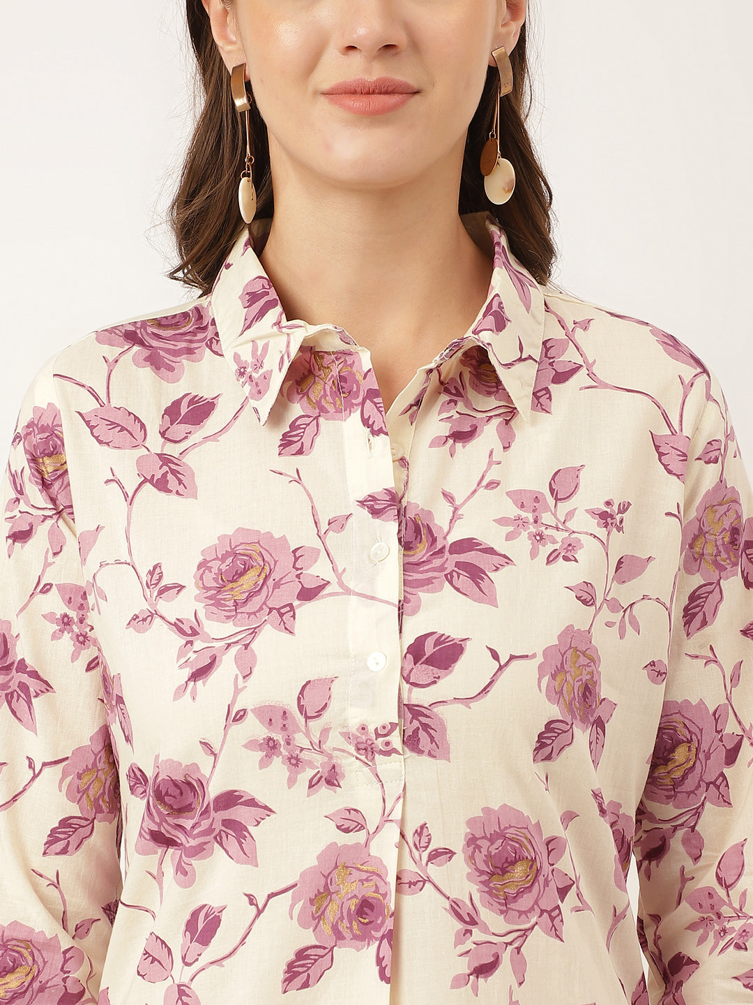 Purple Floral Print Cotton Co-Ord Set | LASVINI - Redefining Indian Fashion with Elegance