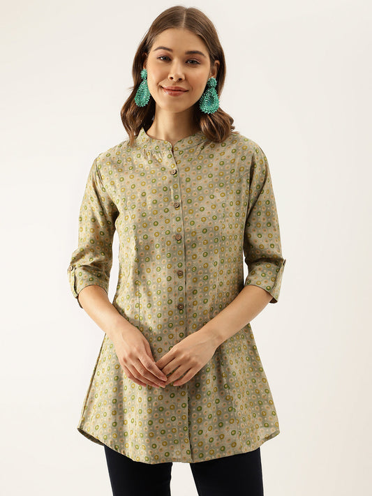 Women Green Floral Printed Top | LASVINI - Redefining Indian Fashion with Elegance