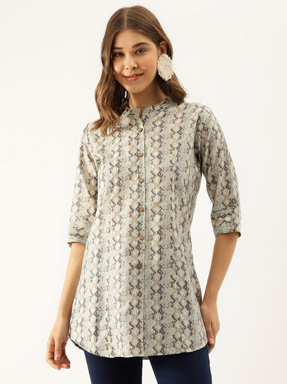 Women Green Printed Modal Top | LASVINI - Redefining Indian Fashion with Elegance