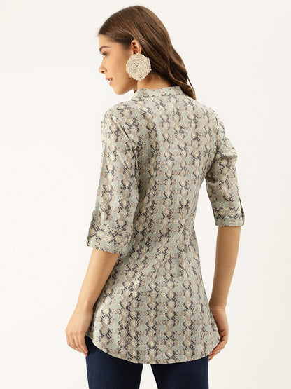 Women Green Printed Modal Top | LASVINI - Redefining Indian Fashion with Elegance