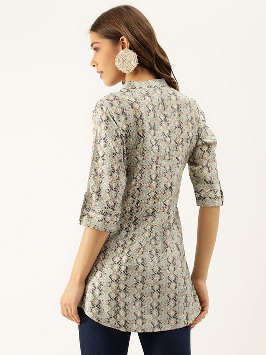 Women Green Printed Modal Top | LASVINI - Redefining Indian Fashion with Elegance