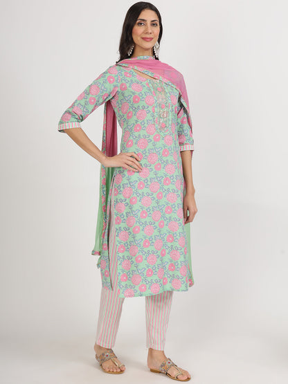 Offwhite Floral Print Rayon Co-Ord Set For Women | LASVINI - Redefining Indian Fashion with Elegance