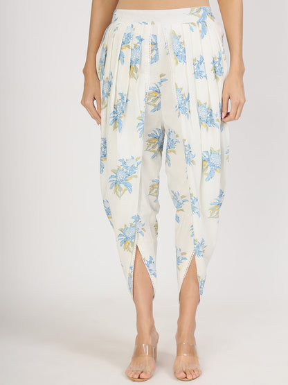 Offwhite Floral Print Rayon Co-Ord Set For Women | LASVINI - Redefining Indian Fashion with Elegance