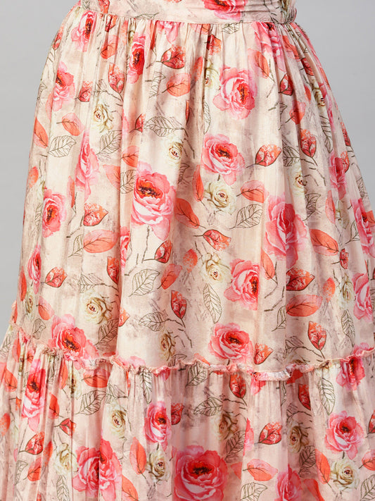 Women Pink Raw Silk Top With Skirt Set | LASVINI - Redefining Indian Fashion with Elegance