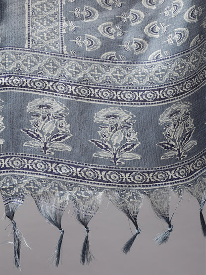 Women Grey Printed And Red Bandhini Dupatta Combo, Pack Of Two | LASVINI - Redefining Indian Fashion with Elegance